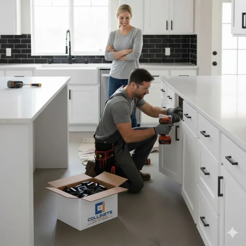 matte black square pulls